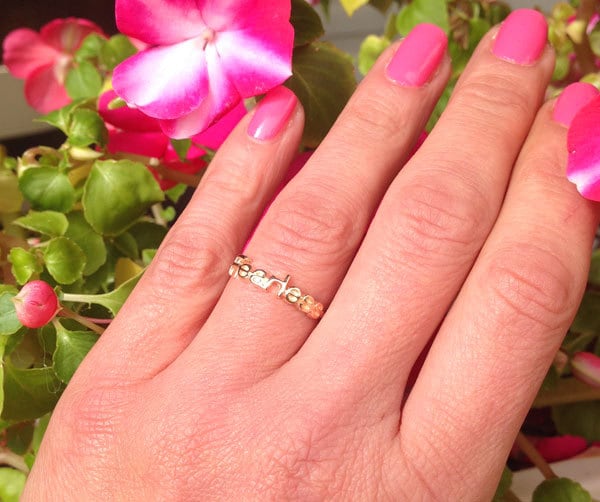 Fearless Text Inspirational Simple Letter Ring - H.L.Jewelry