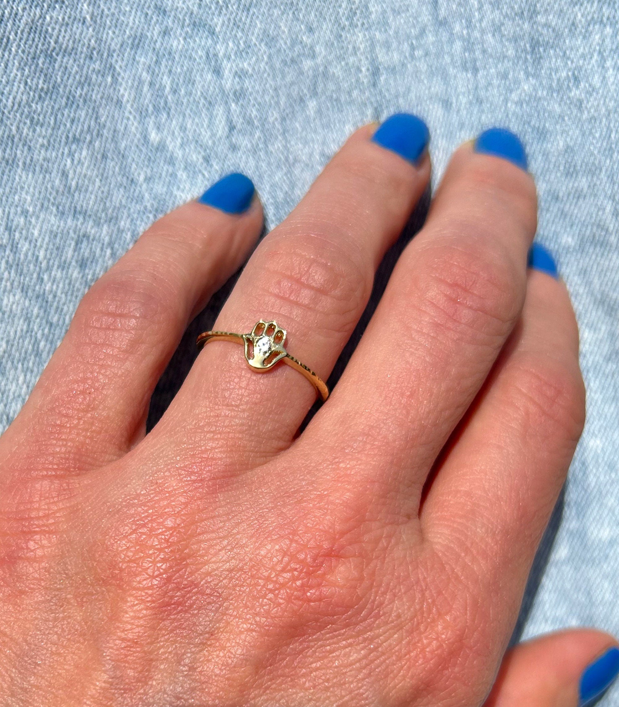 Hamsa Hand Simple Ring - Symbol of Protection - H.L.Jewelry