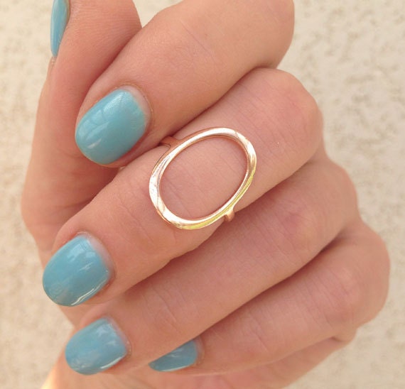 Oval Circle Simple Ring - H.L.Jewelry