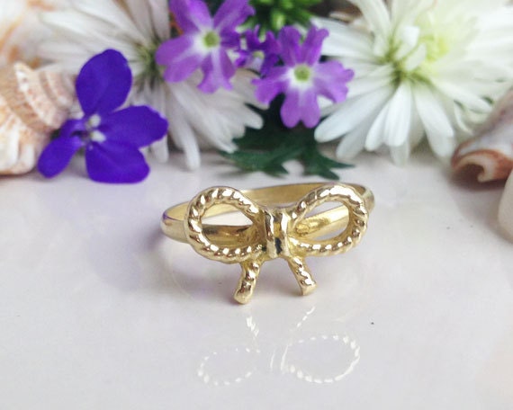 Ribbon Ring - Simple Delicate Bow Ring - H.L.Jewelry