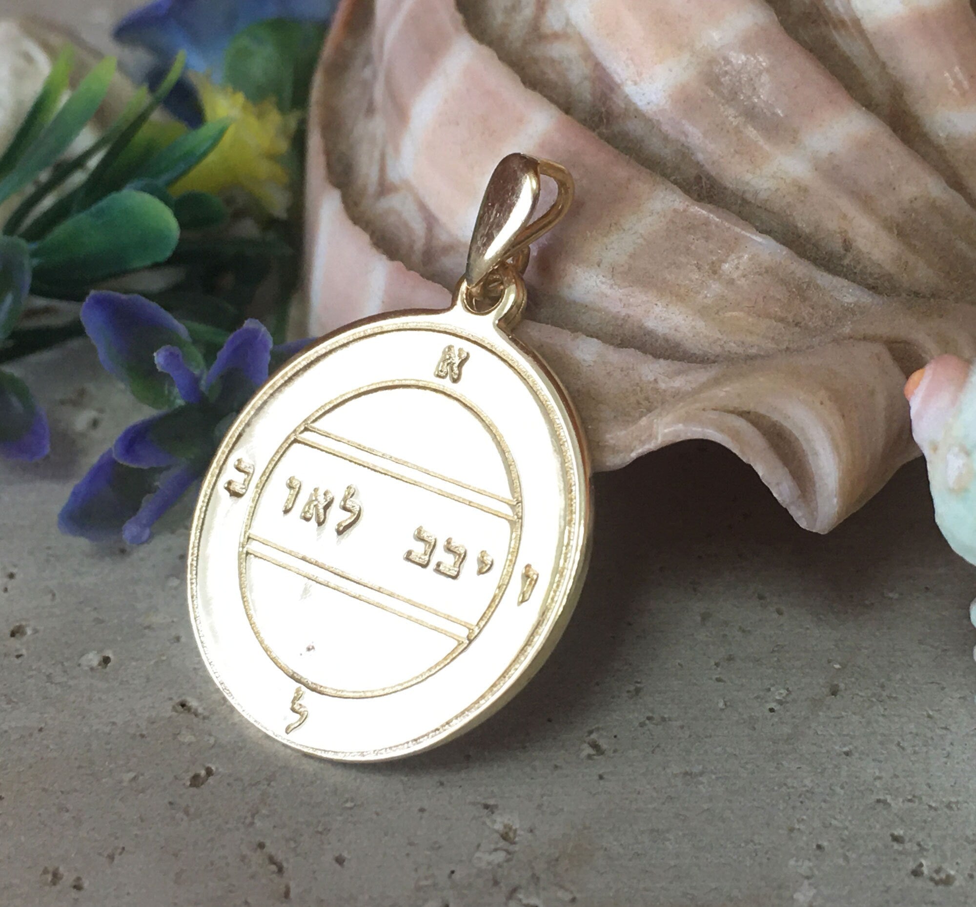 Seal of Solomon Engraved Pendant with Dual Sides Design - H.L.Jewelry