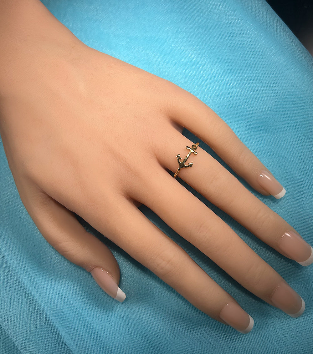 Anchor and Infinity Symbol Simple Delicate Ring - H.L.Jewelry