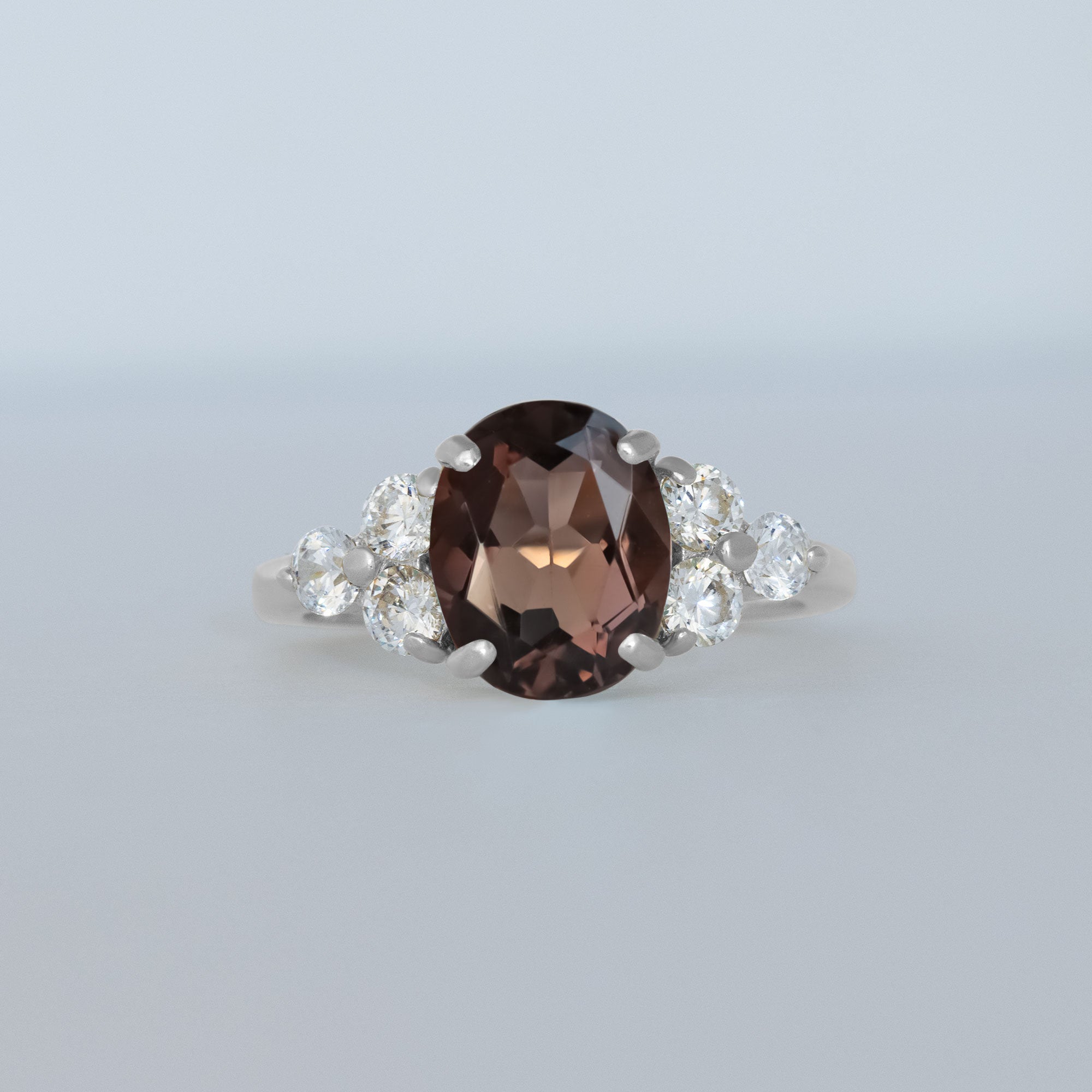 Smoky Quartz Ring - Statement Ring - Gold Ring - Engagement Ring - Oval Ring - Cocktail Ring - Prong Ring - Brown Ring - Smoky Topaz Ring - H.L.Jewelry