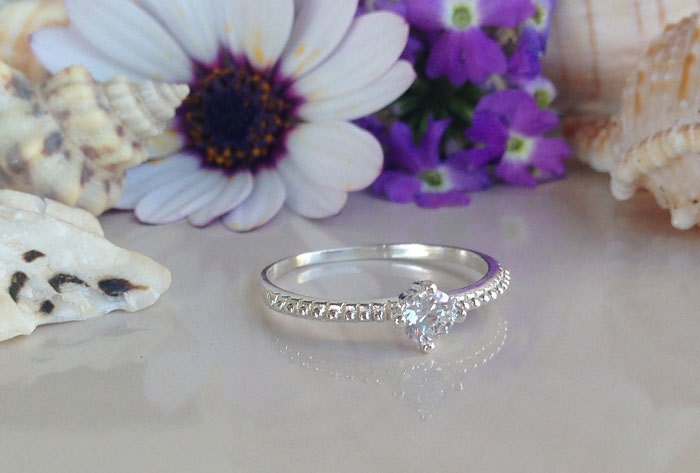 Any Birthstone Simple Stacking Delicate Ring - H.L.Jewelry