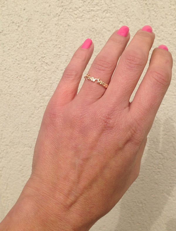 Fearless Text Inspirational Simple Letter Ring - H.L.Jewelry