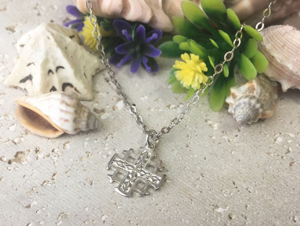 Jerusalem Cross Simple Delicate Chain Necklace - H.L.Jewelry