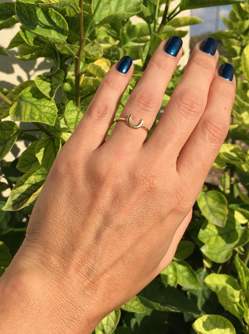 Lucky Horseshoe Good Luck Charm Delicate Simple Ring - H.L.Jewelry