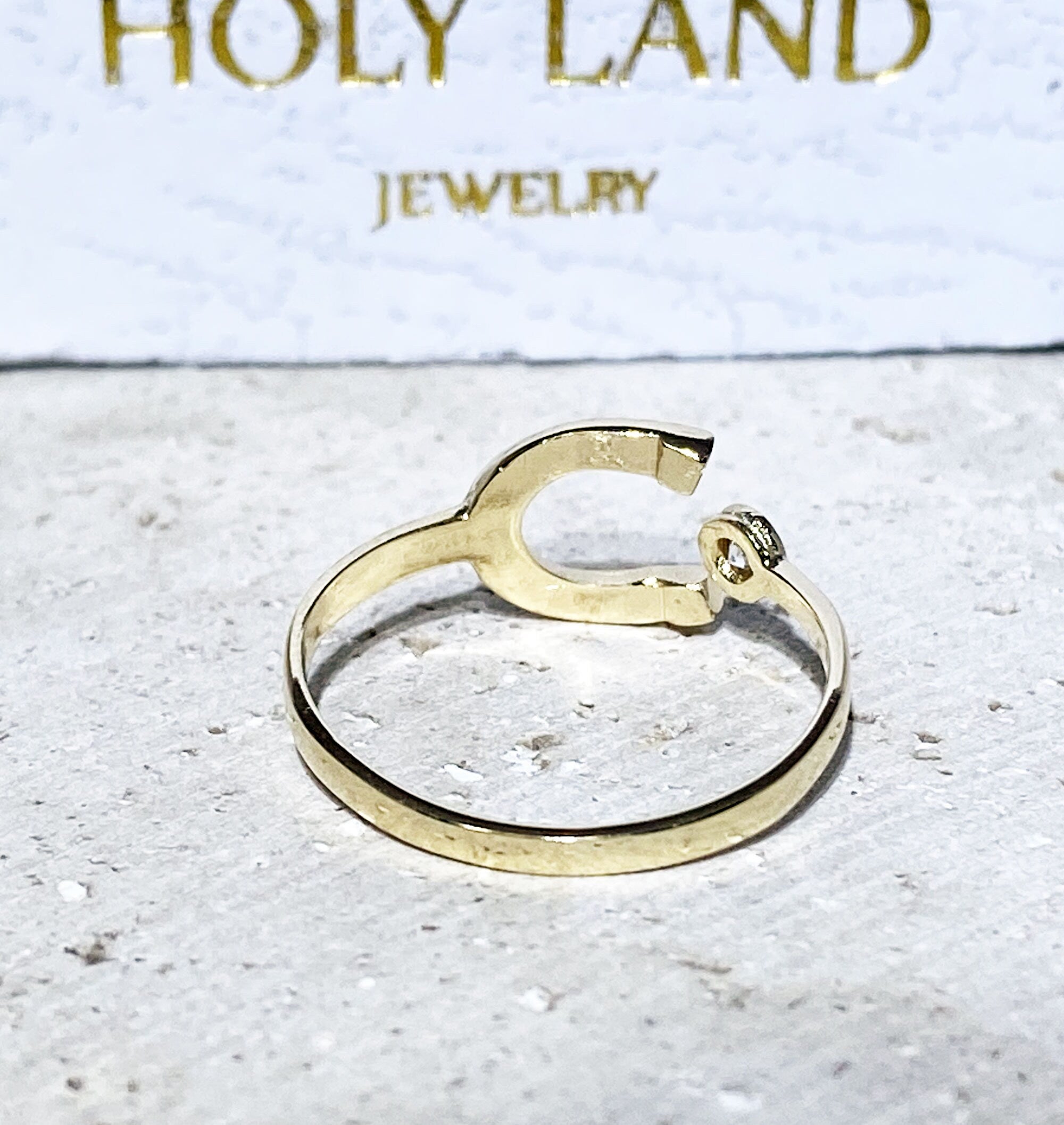 Lucky Horseshoe Simple Textured Hammered Ring - H.L.Jewelry
