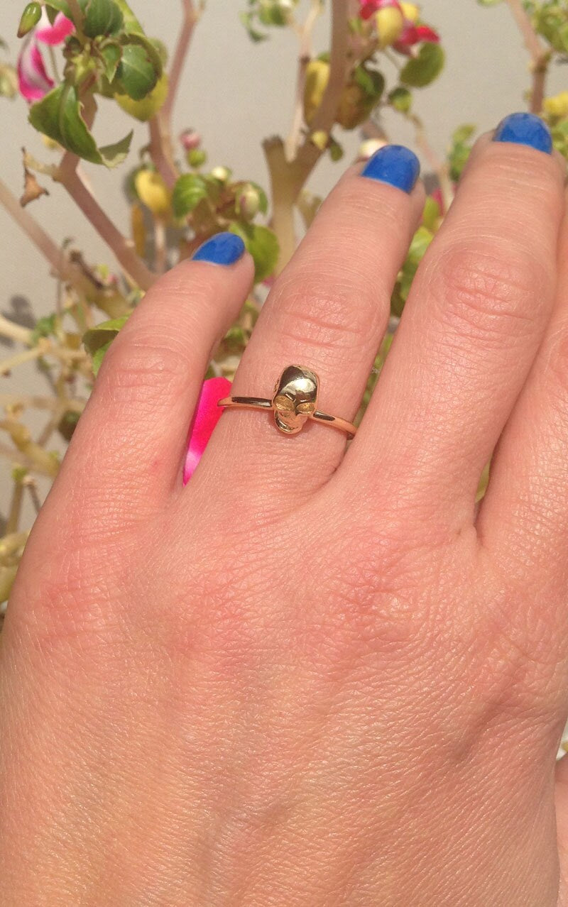 Mini Skull Simple Ring - H.L.Jewelry