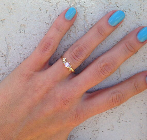 October Birthstone Round Roze Quartz Ring with Clear Quartz Accents - H.L.Jewelry