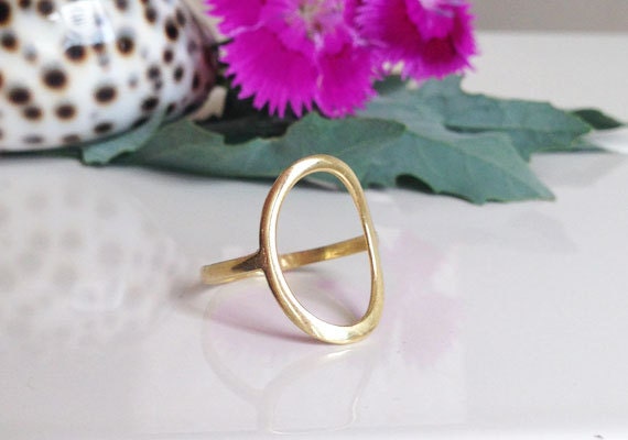 Oval Circle Simple Ring - H.L.Jewelry