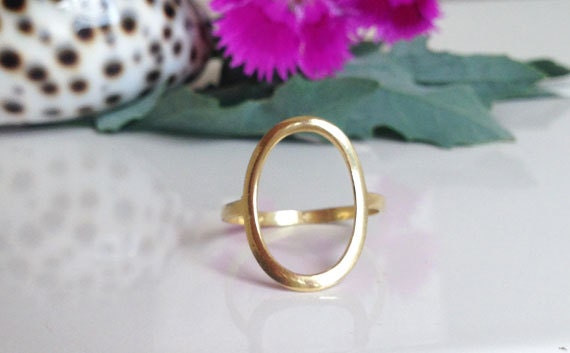 Oval Circle Simple Ring - H.L.Jewelry