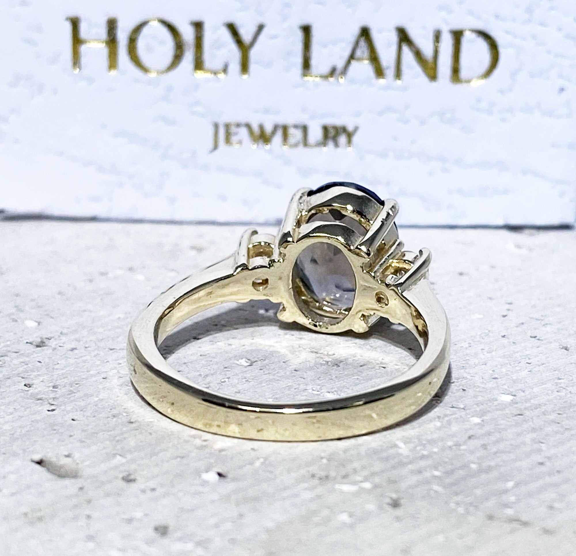 Oval Smoky Quartz Statement Ring with Clear Quartz Accents - H.L.Jewelry