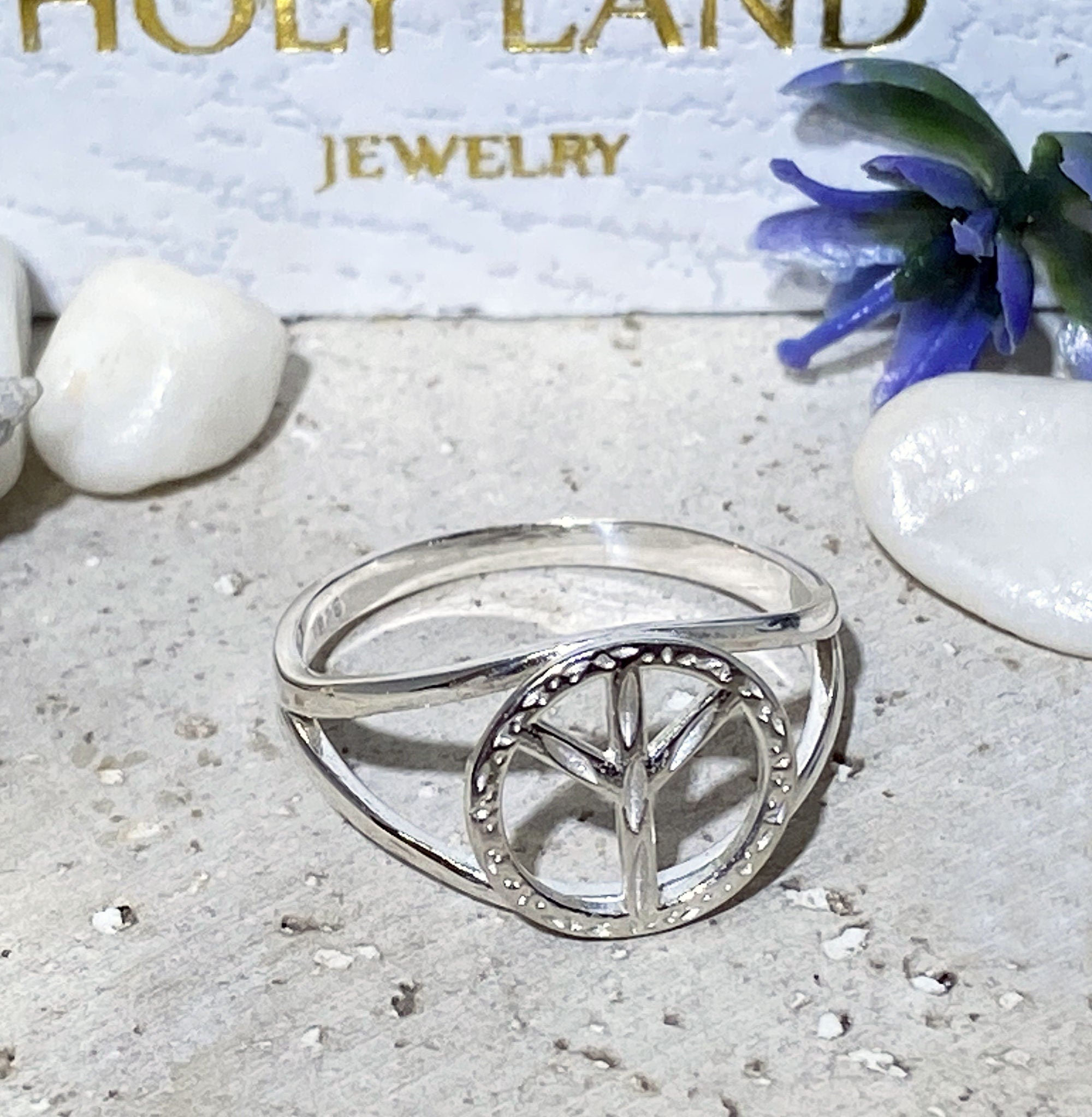 Peace Symbol Simple Double Band Ring - H.L.Jewelry