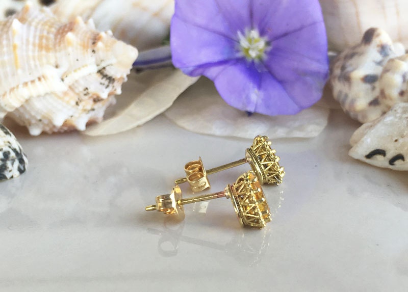 Pear-Shaped Citrine Simple Stud Earrings - H.L.Jewelry