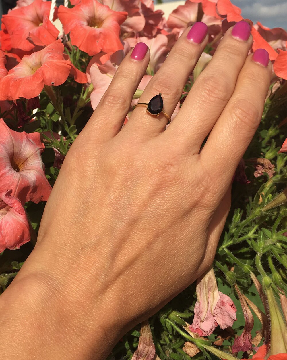 Pear-Shaped Smoky Quartz Lace Setting Ring - H.L.Jewelry