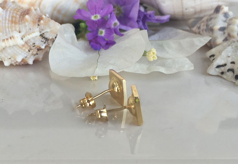 Purple Amethyst Simple Square Stud Earrings - H.L.Jewelry
