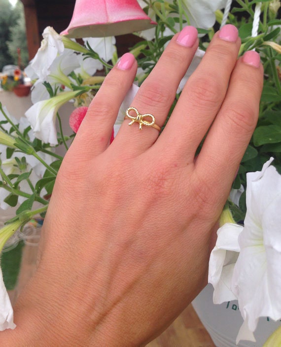 Ribbon Ring - Simple Delicate Bow Ring - H.L.Jewelry