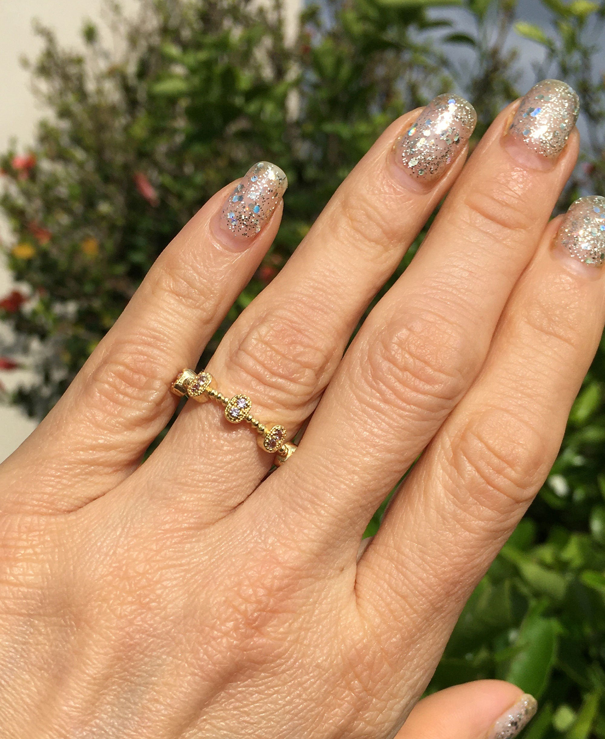 Round Alexandrite Ten Stone Bezel Ring - H.L.Jewelry