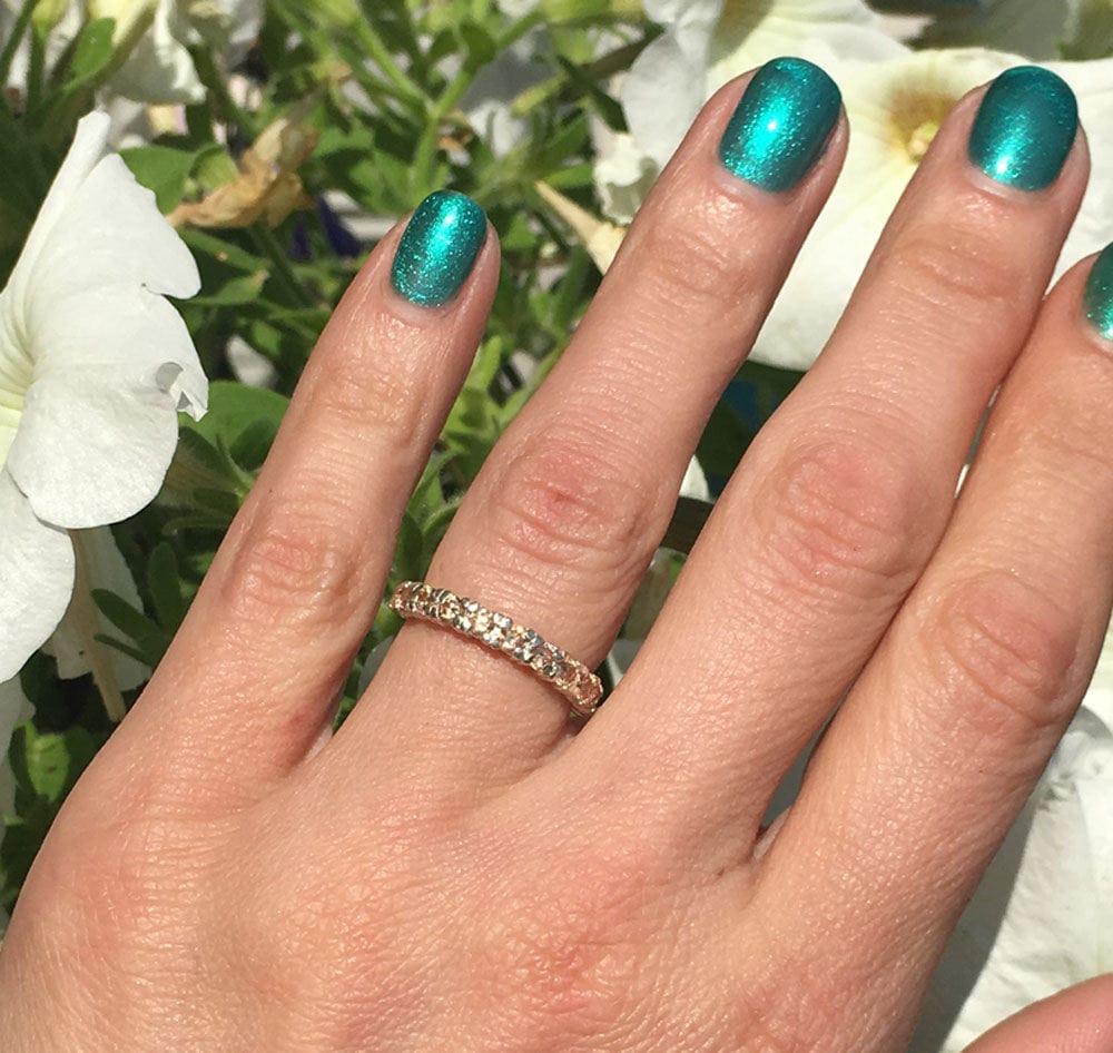 Round Citrine Eleven Stone Stacking Half Eternity Ring - H.L.Jewelry