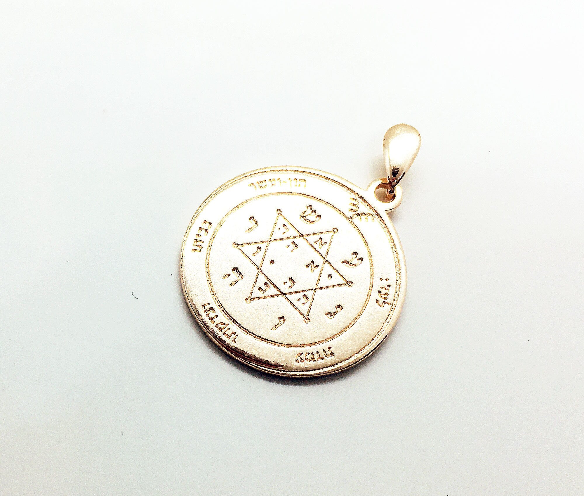 Seal of Solomon Engraved Pendant with Dual Sides Design - H.L.Jewelry