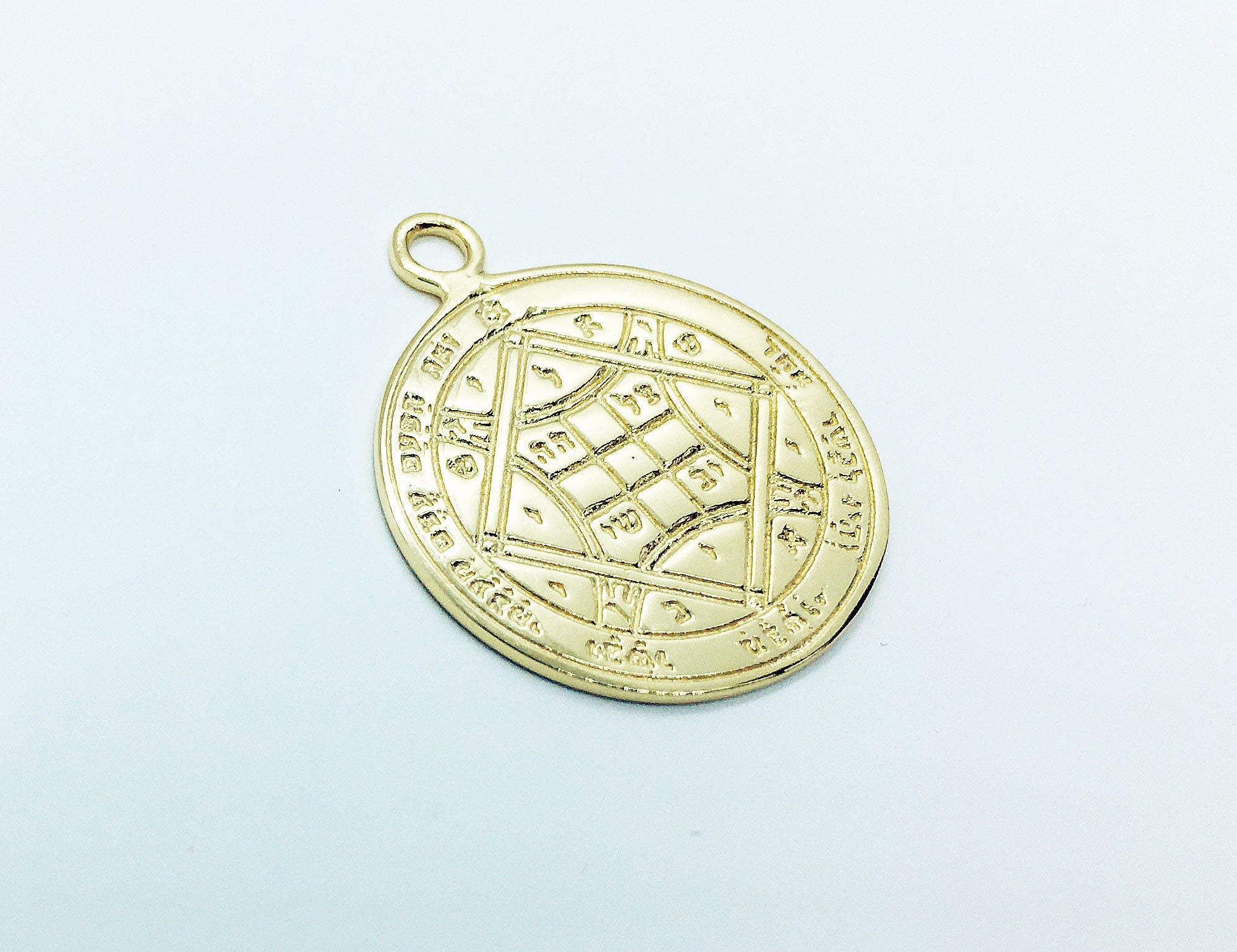 Seal of Solomon Engraved Pendant with Dual Sides Design - H.L.Jewelry