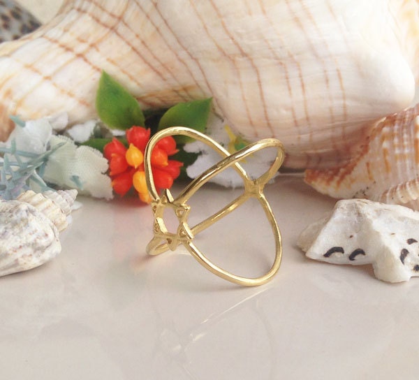 Star of David Geometric Crossover Ring - H.L.Jewelry