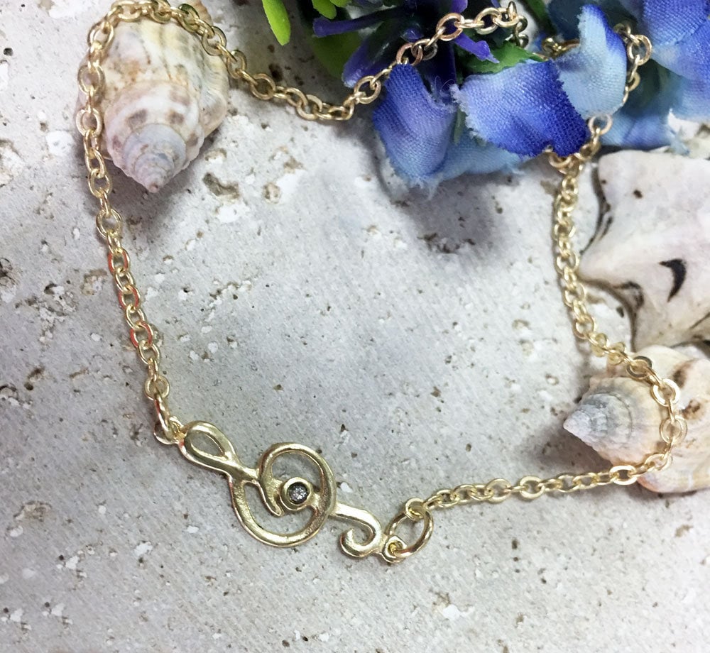 Treble Clef Music Jewelry Simple Delicate Chain Bracelet - H.L.Jewelry