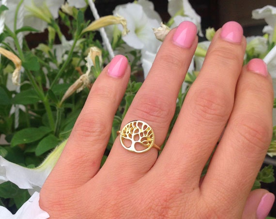 Tree of Life Family Minimalist Jewelry Ring - H.L.Jewelry