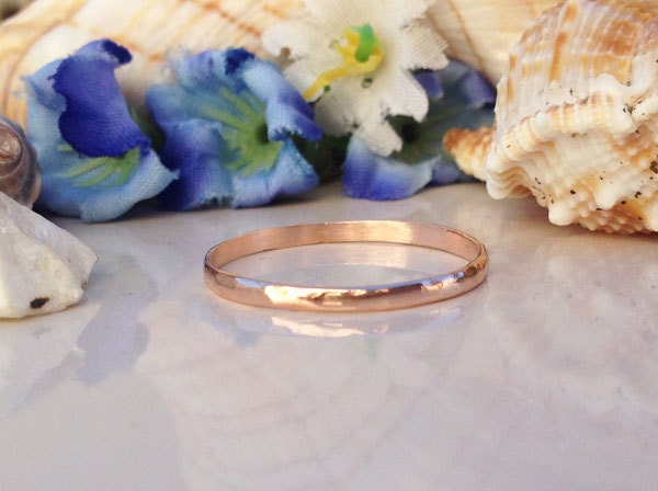 Wedding Hammered Ring Band - Symbol of Forever - H.L.Jewelry