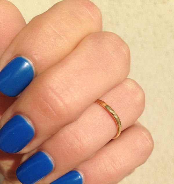 Wedding Hammered Ring Band - Symbol of Forever - H.L.Jewelry