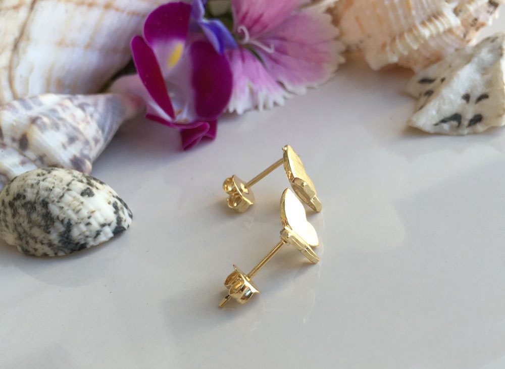 Whimsical Elegance: Simple Stud Butterfly Earrings - H.L.Jewelry