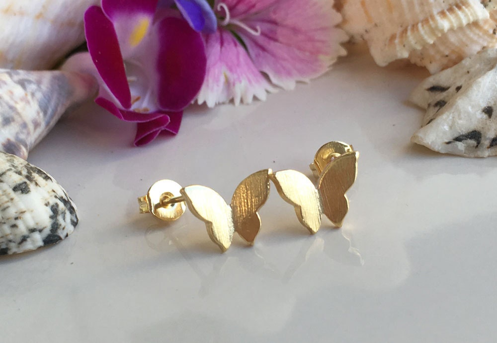 Whimsical Elegance: Simple Stud Butterfly Earrings - H.L.Jewelry