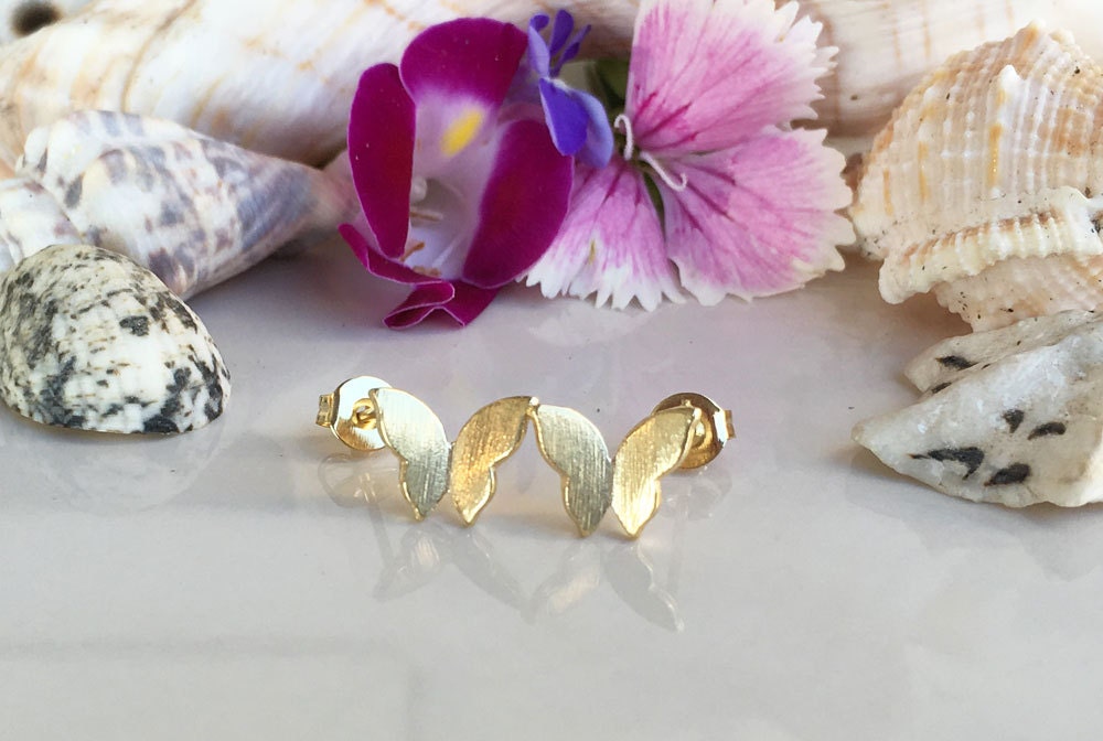 Whimsical Elegance: Simple Stud Butterfly Earrings - H.L.Jewelry