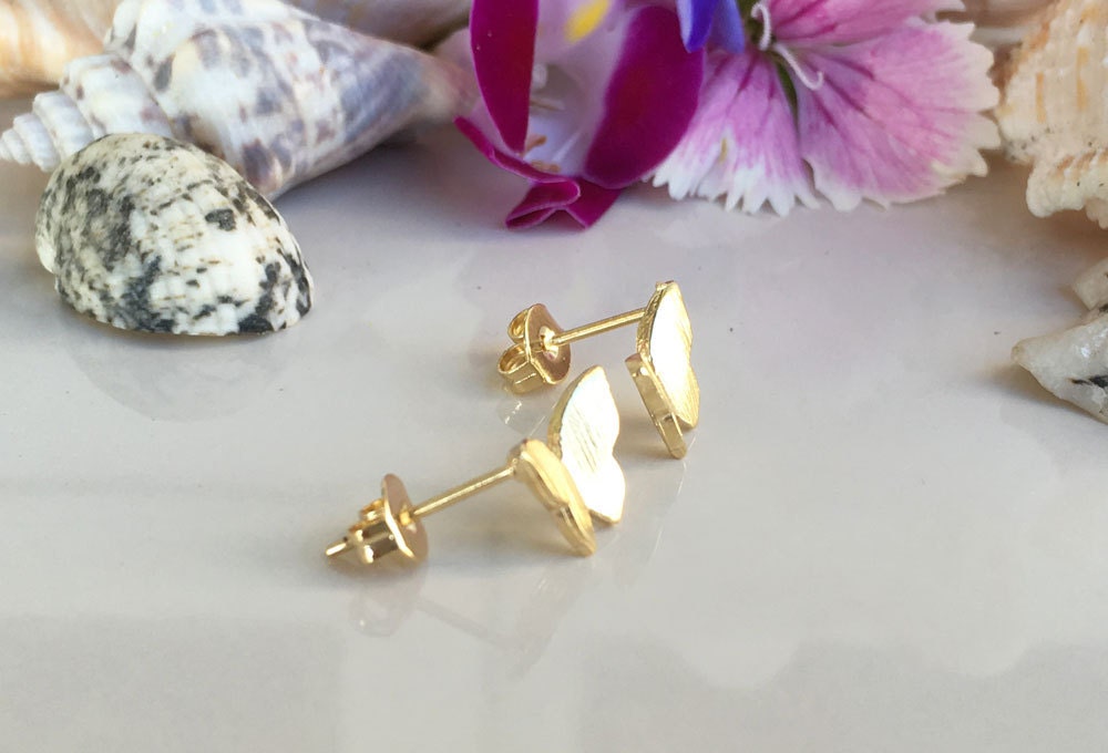 Whimsical Elegance: Simple Stud Butterfly Earrings - H.L.Jewelry