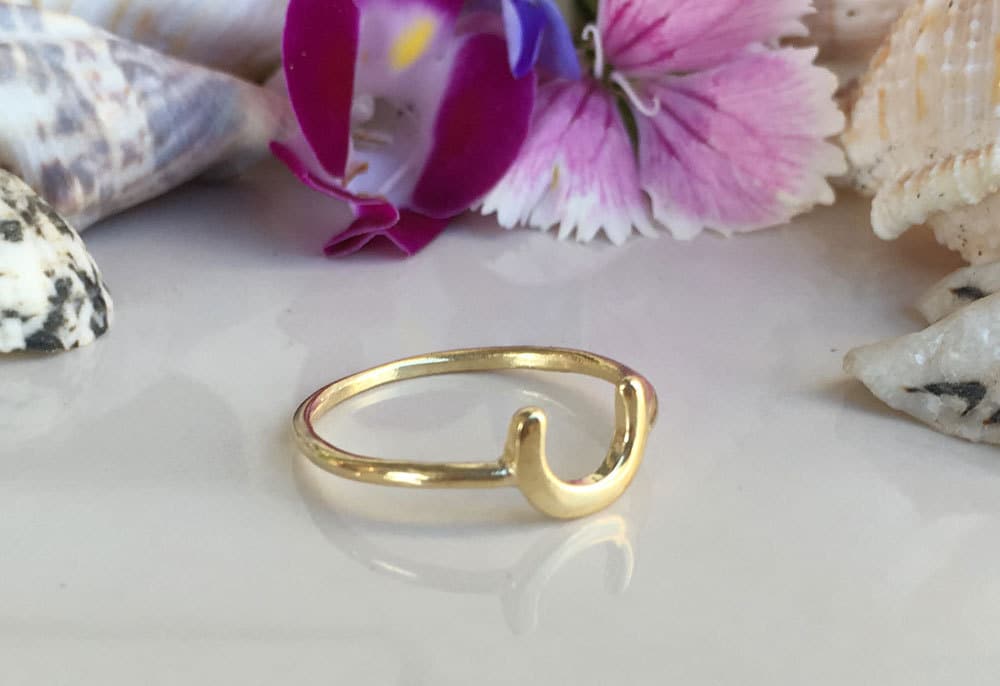 Lucky Horseshoe Ring - Good Luck Charm - Delicate Simple Lucky Horseshoe Ring - H.L.Jewelry