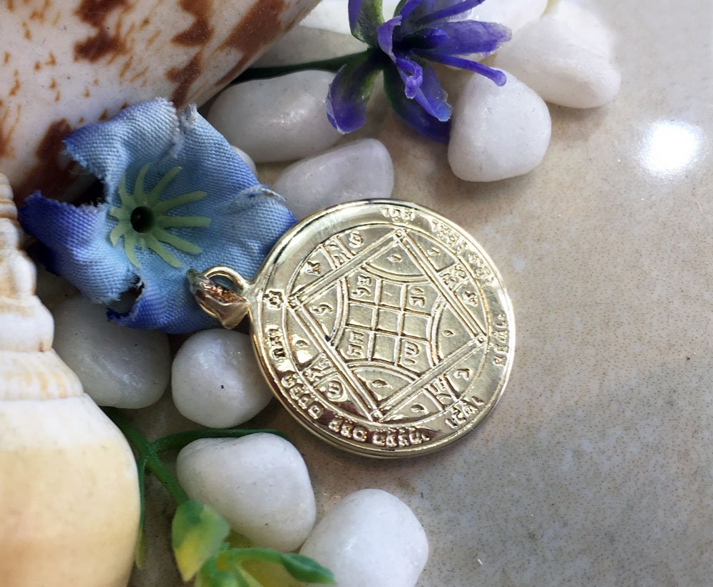 Seal of Solomon Pendant - King Solomon Pendant - Kabbalah Jewelry - Double Sided Pendant -Text Pendant - H.L.Jewelry