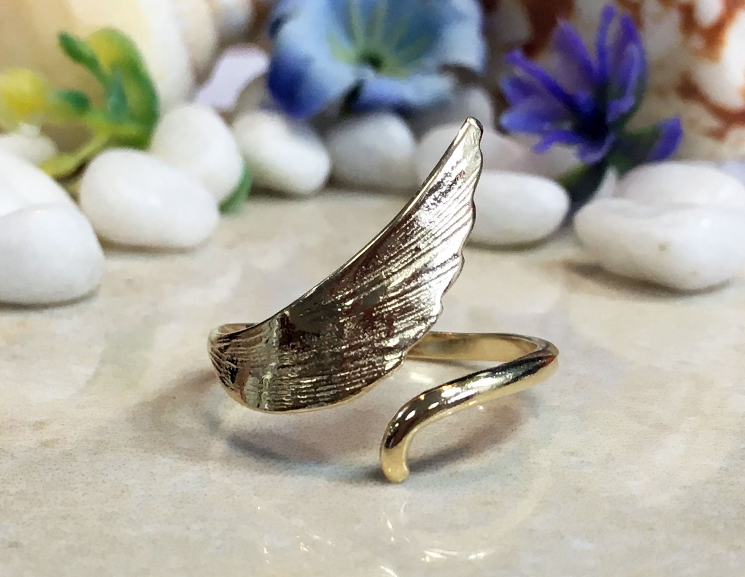 Angel Wings Ring - Adjustable Ring - Simple Ring - H.L.Jewelry