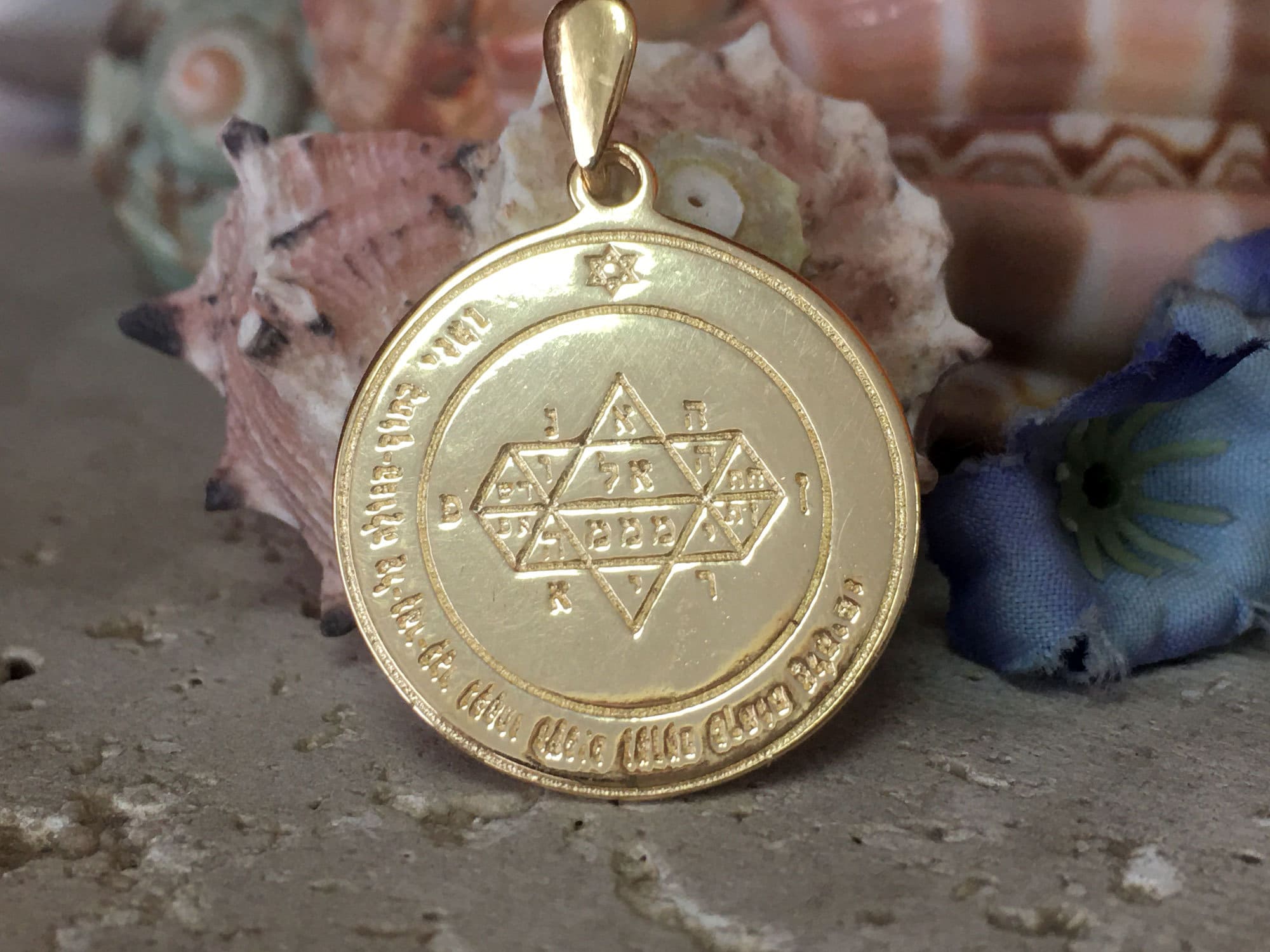 Seal of Solomon Pendant - King Solomon Pendant - Kabbalah Jewelry  - Double Sided Pendant - Text Pendant - H.L.Jewelry