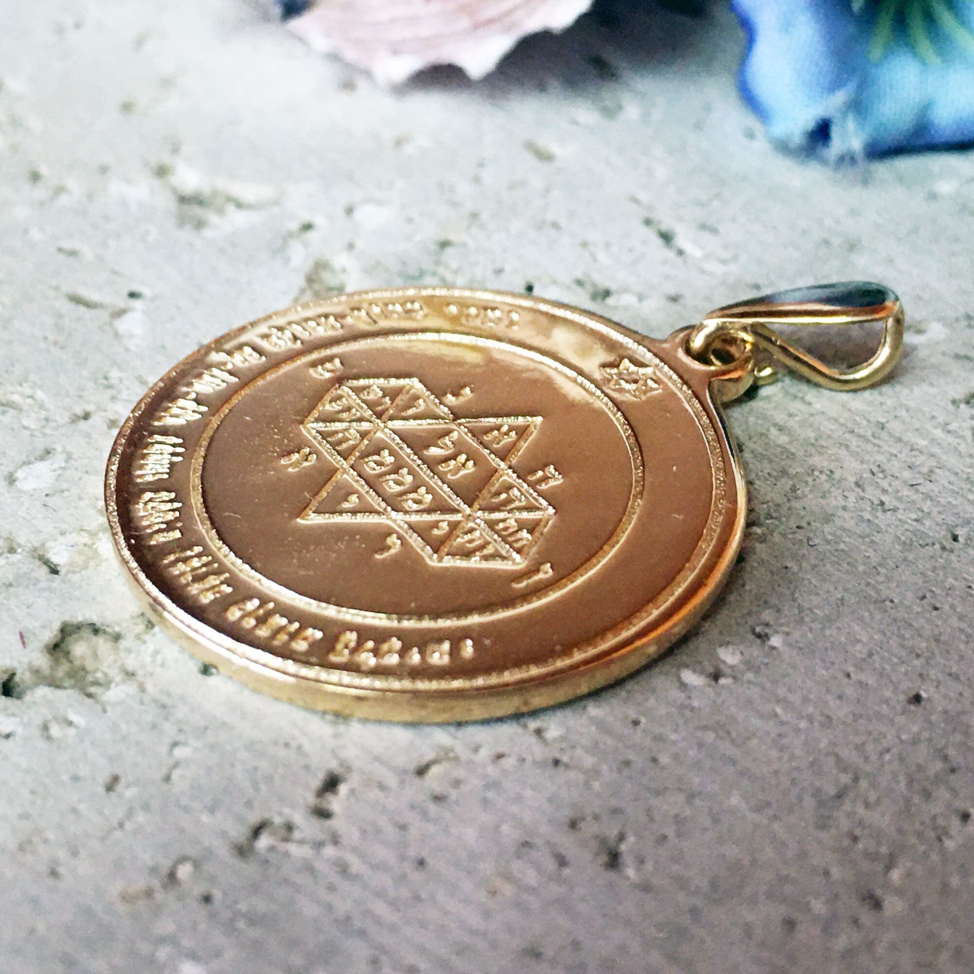 Seal of Solomon Pendant - King Solomon Pendant - Kabbalah Jewelry  - Double Sided Pendant - Text Pendant - H.L.Jewelry