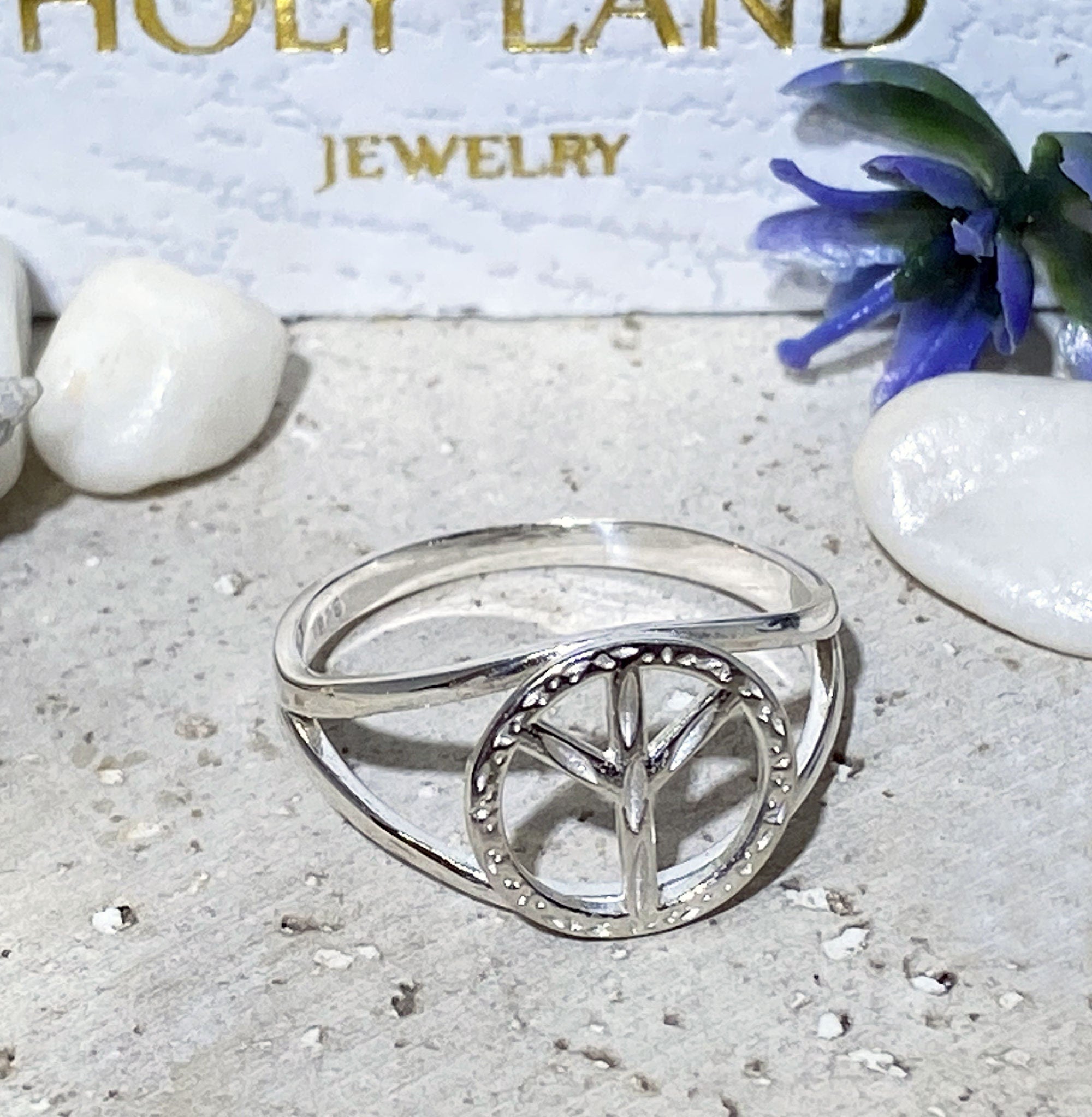 Peace Ring - Peace Sign Jewelry - Simple Double Band Peace Symbol Ring - H.L.Jewelry