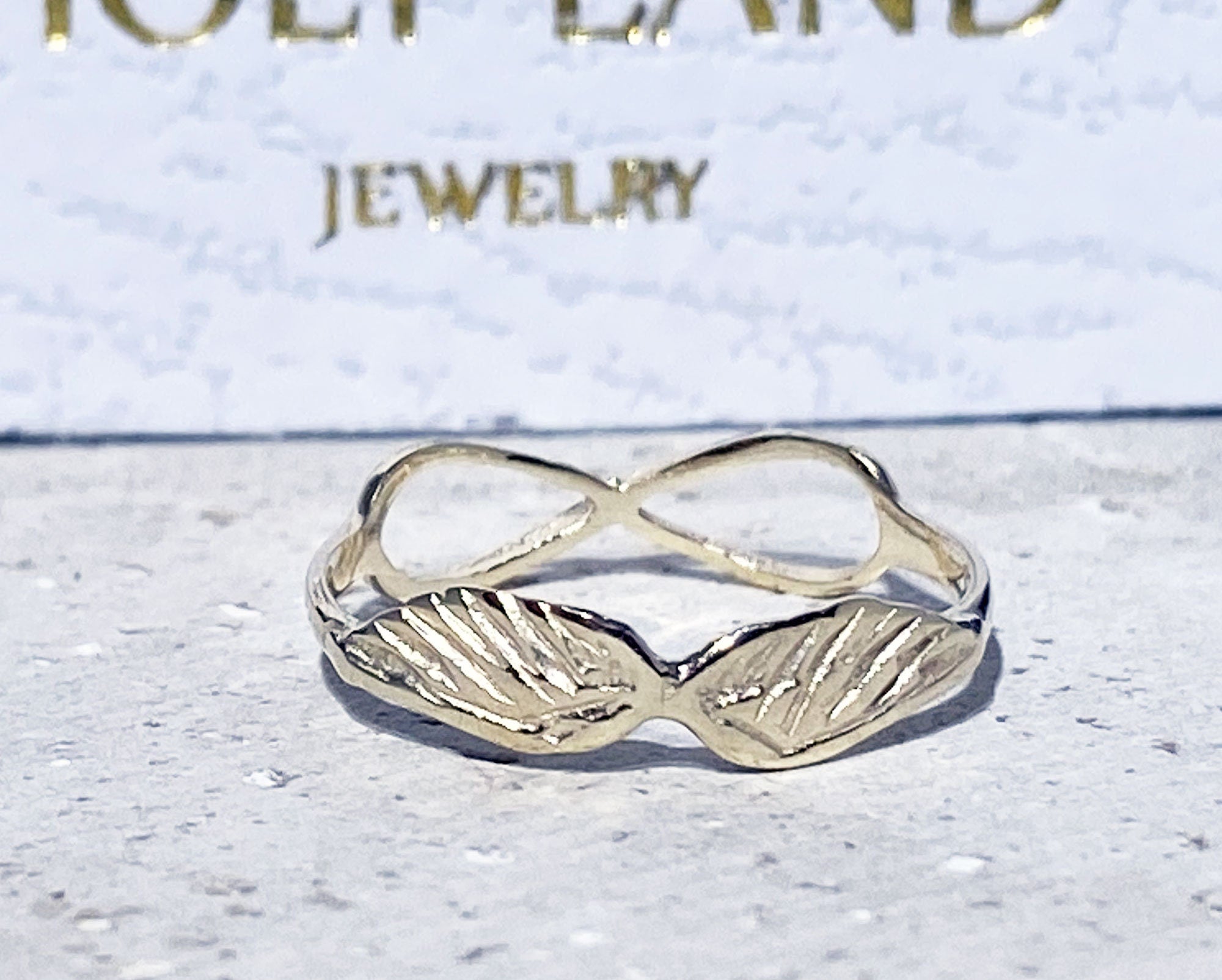 Simple Ring with Angel Wings and Infinity Symbol - H.L.Jewelry