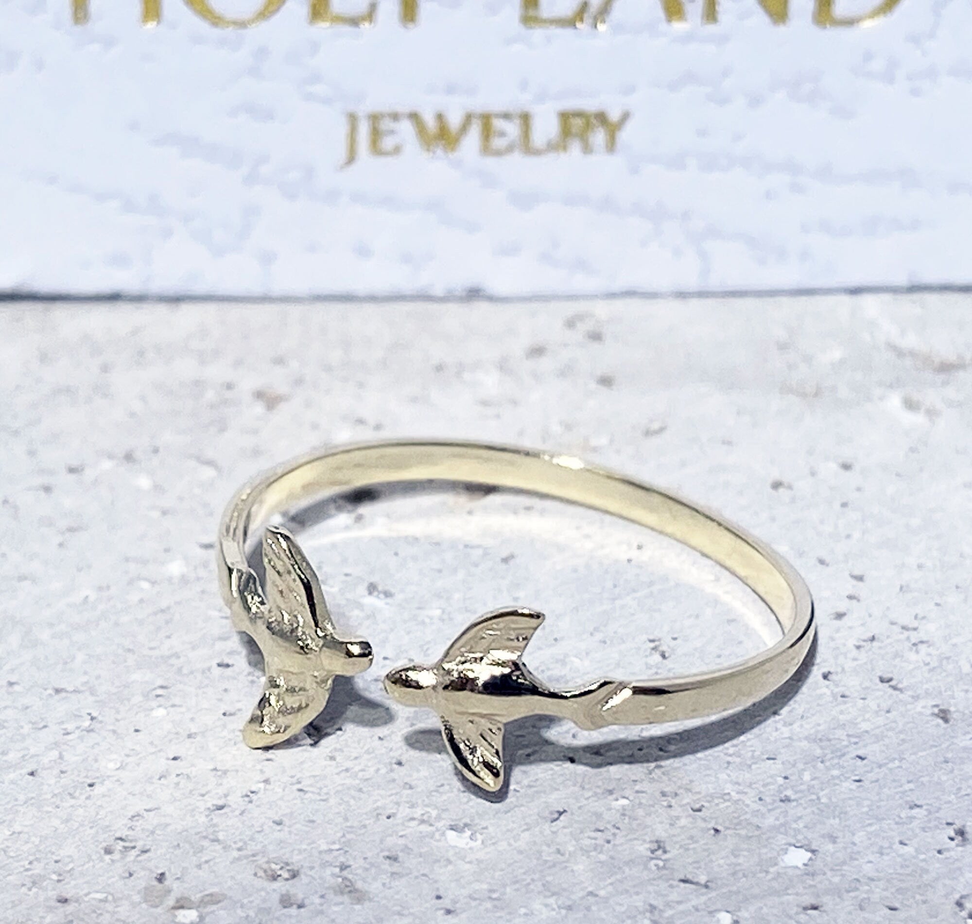 Branch Bird Ring - Love Birds Ring - Simple Branch Love Birds Adjustable Ring - H.L.Jewelry