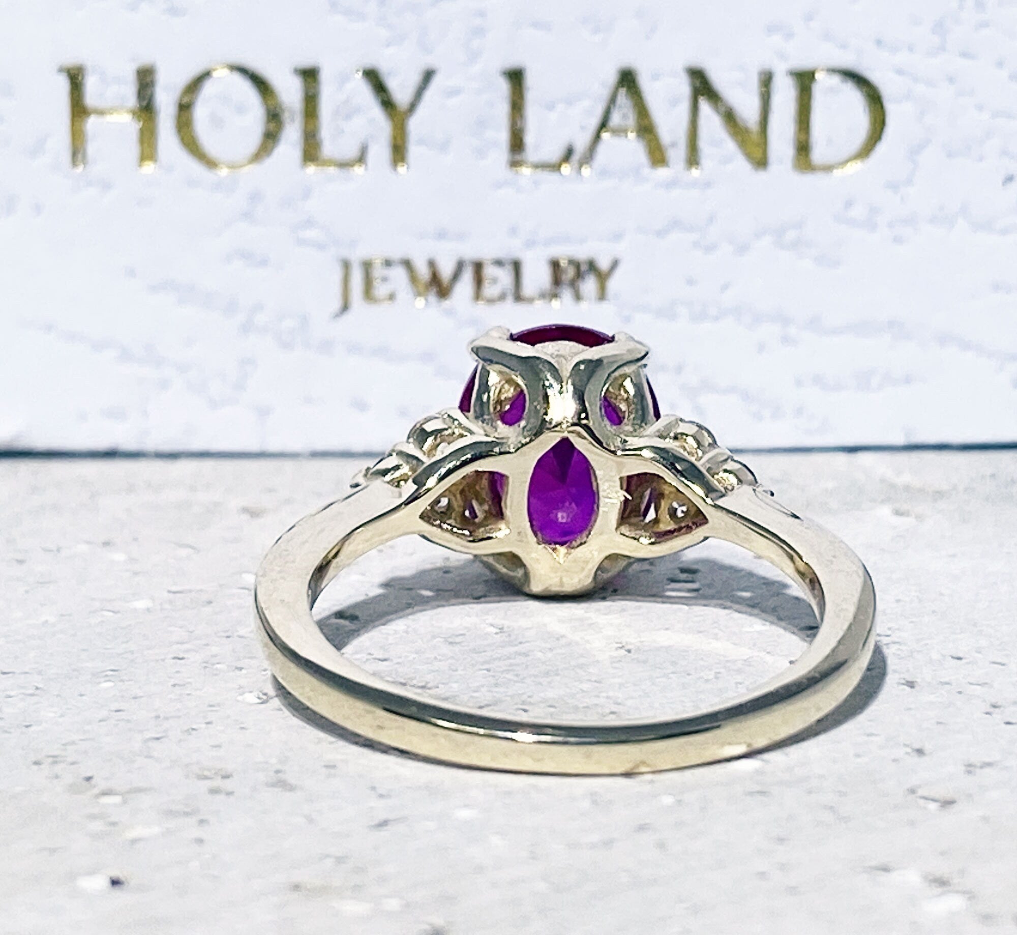 Ruby Ring - Gold Ring - July Birthstone - Gemstone Band - Statement Ring - Engagement Ring - Cocktail Ring - H.L.Jewelry