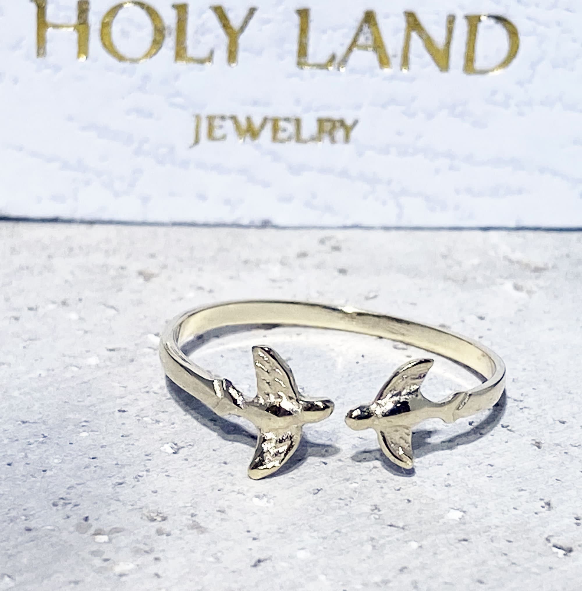 Branch Bird Ring - Love Birds Ring - Simple Branch Love Birds Adjustable Ring - H.L.Jewelry