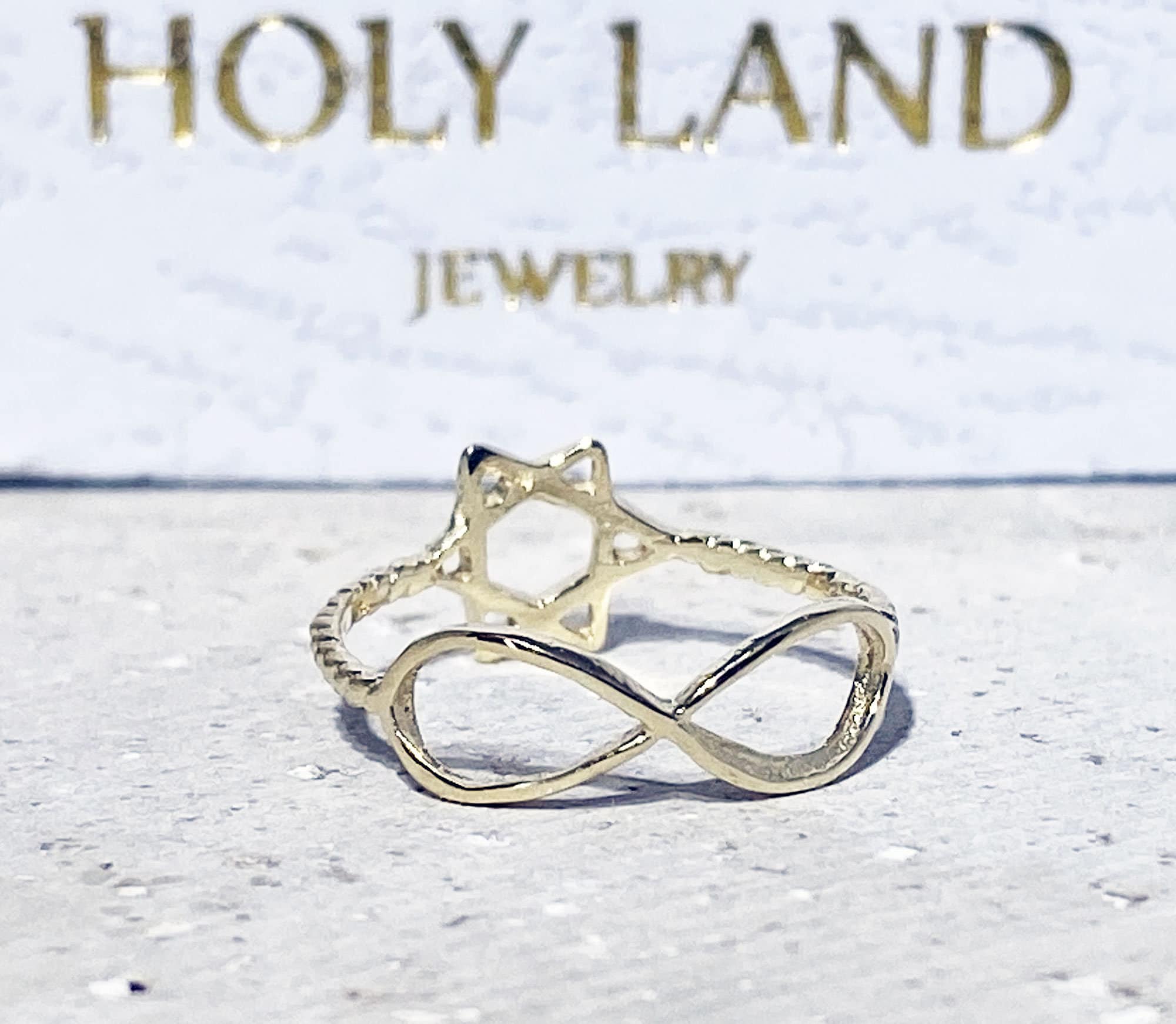 Infinity Ring - Star of David Ring - Simple Delicate Magen David & Infinity Ring - H.L.Jewelry