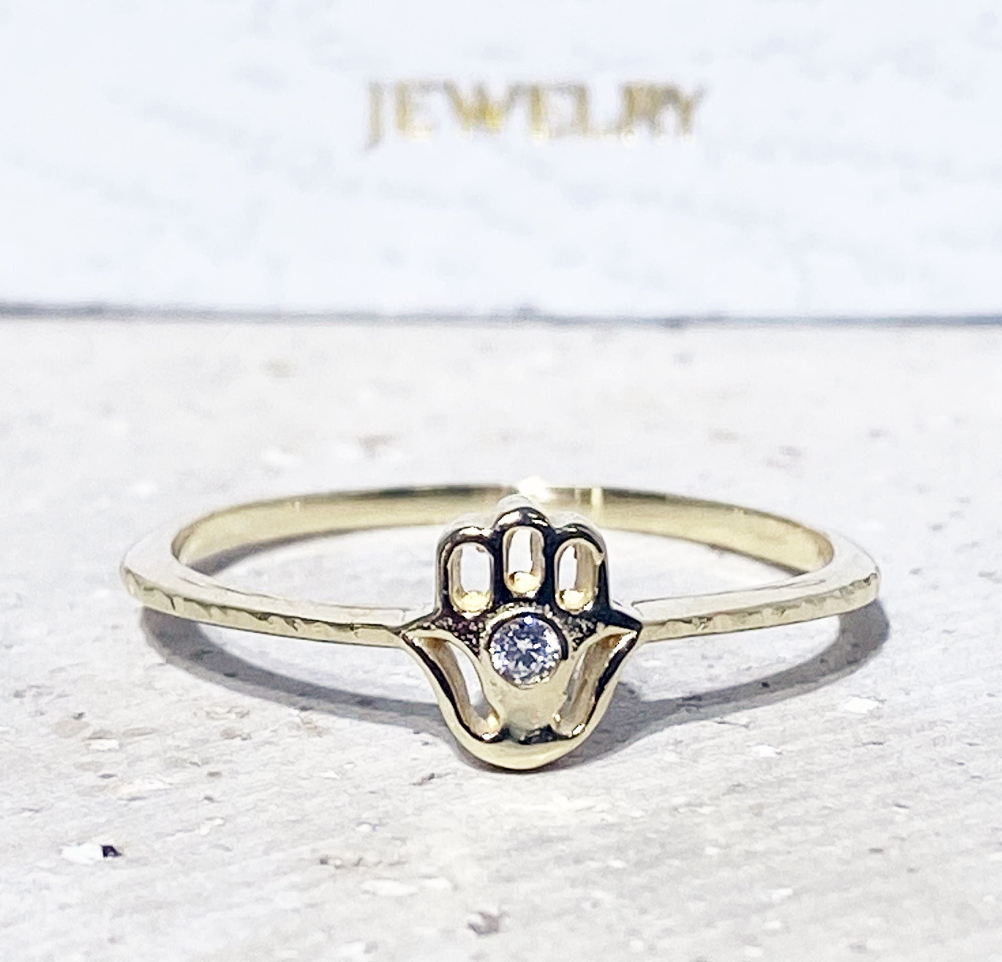 Symbol of Protection: Hamsa Hand Ring - Hand of Fatima Ring - H.L.Jewelry