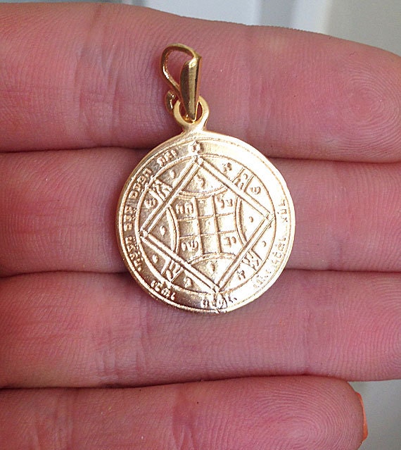 Seal of Solomon Pendant - King Solomon Pendant - Kabbalah Jewelry - Double Sided Pendant -Text Pendant - H.L.Jewelry