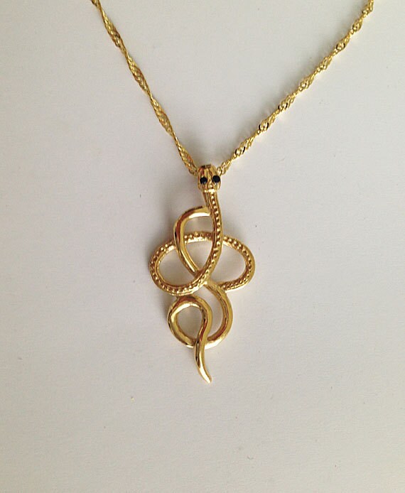 Snake Necklace - Serpent Necklace - Delicate Chain Simple Snake Necklace - H.L.Jewelry