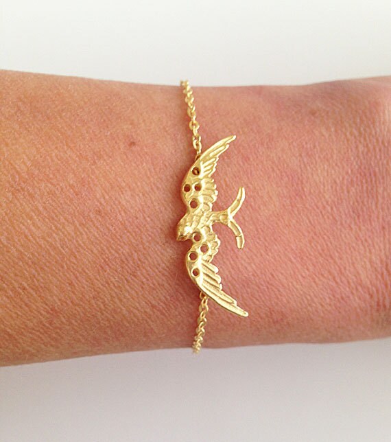 Eagle Bracelet - Bird Bracelet - Delicate Chain Simple Eagle Bracelet - H.L.Jewelry